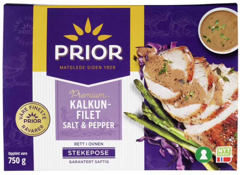 Prior Kalkunfilet Salt & Pepper 750g