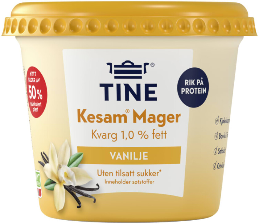 Tine Kesam Vanilje Uten tilsatt Sukker 300g