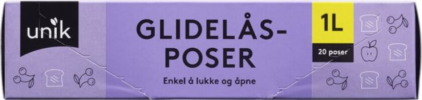 Glidelåspose 1l 20stk