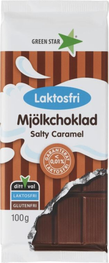 Bilde av Green Star Melkesjokolade Salty Caramel Laktosefri