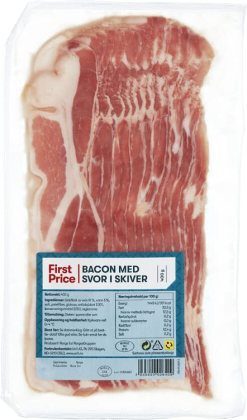 Bilde av Bacon m/Svor skivet 400g