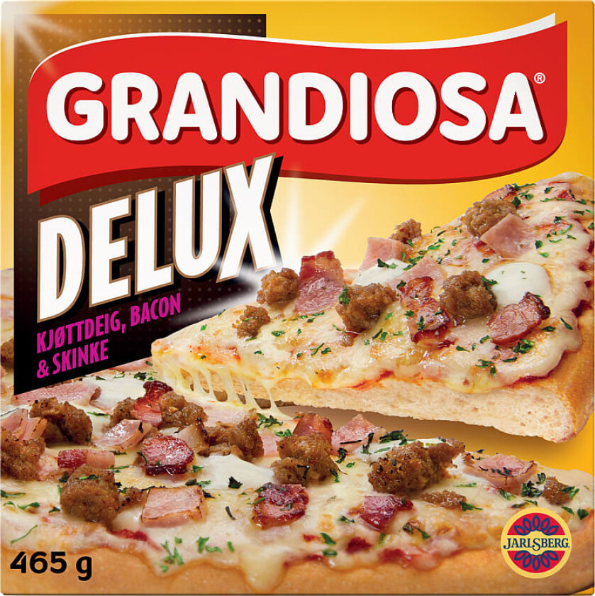 Bilde av Grandiosa Pizza Delux Kjøttdeig Bacon&Skinke 465g