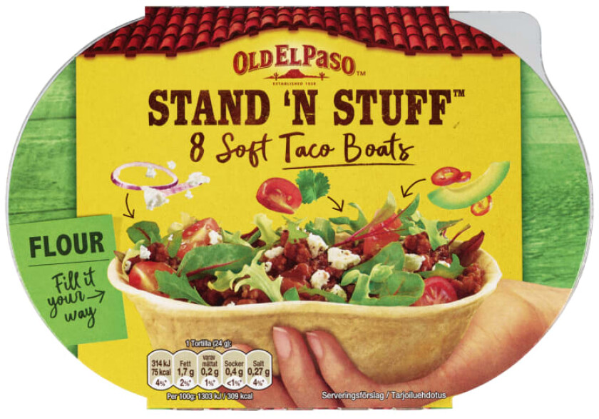 Old El Paso Soft Tortillas Stand'n Stuff 8stk