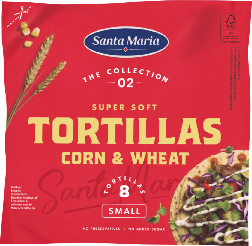 Santa Maria Tortilla Corn & Wheat S 8 stk