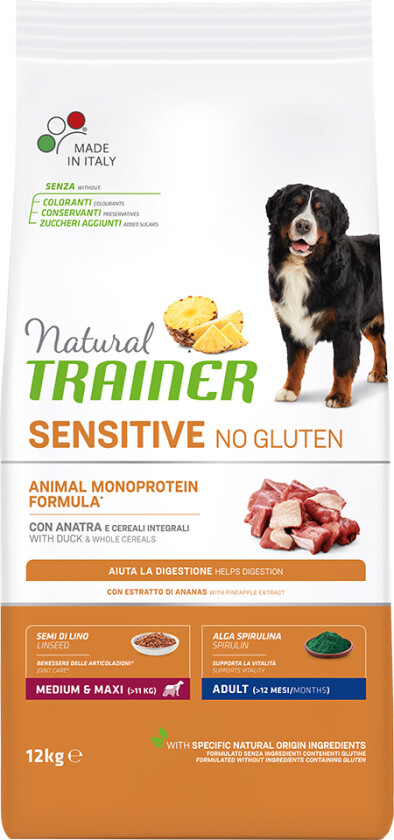 Bilde av No Gluten Adult Medium/Maxi med And - Økonomipakke: 2 x 12 kg