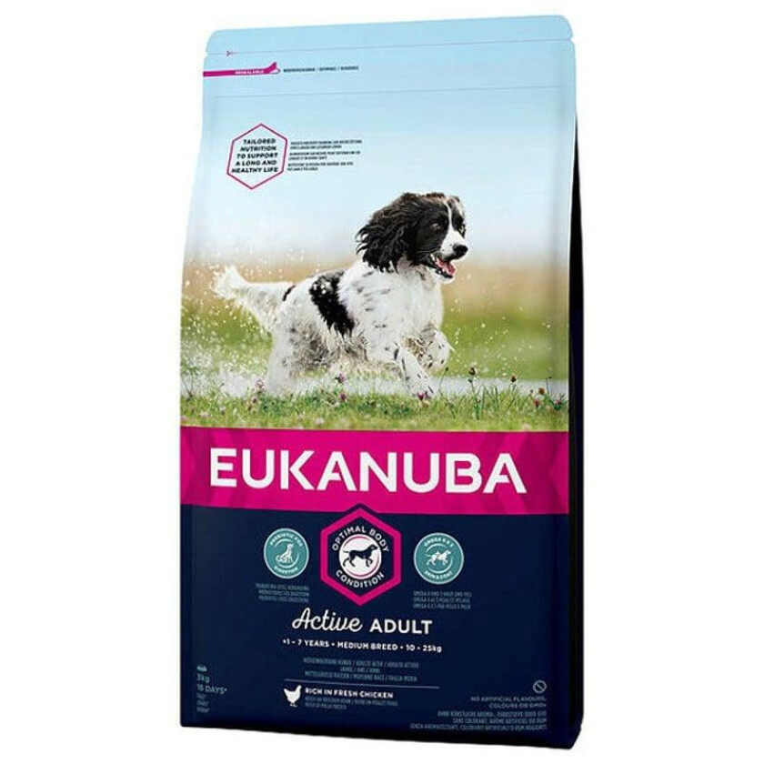 Eukanuba Dog Adult Medium 3kg Fôr