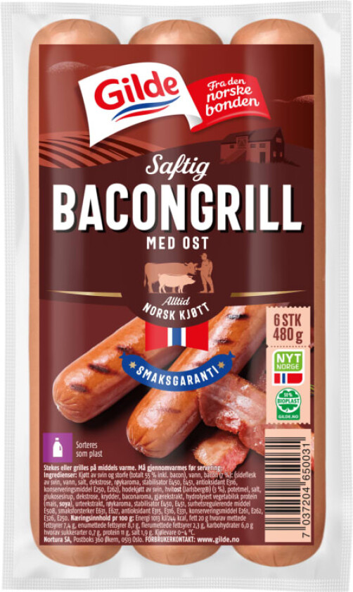 Gilde Bacongrill med Ost 480g